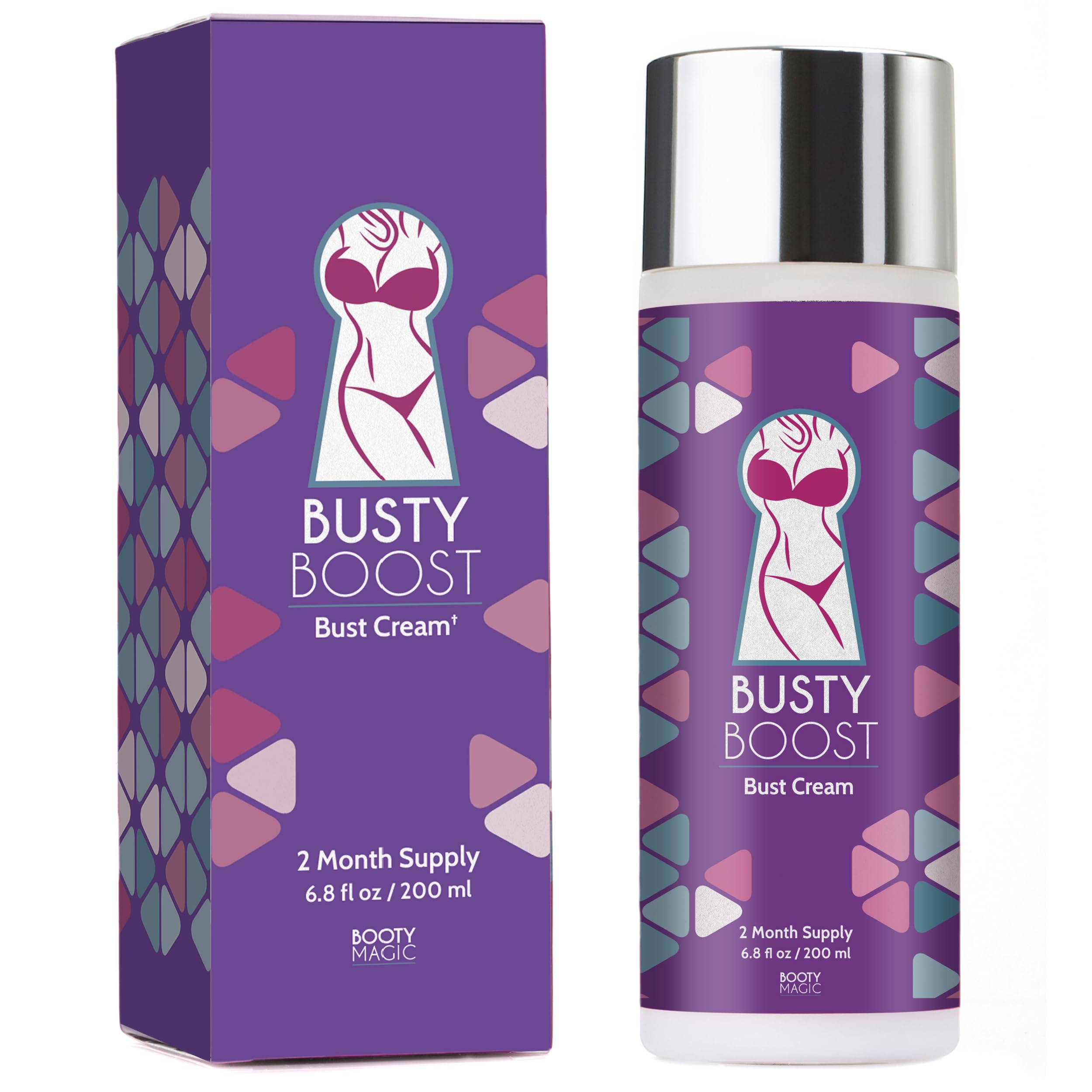 Booty Magic Busty Boost Breast Enhancement Cream – Natural Firming & Lifting (2 Month Supply)