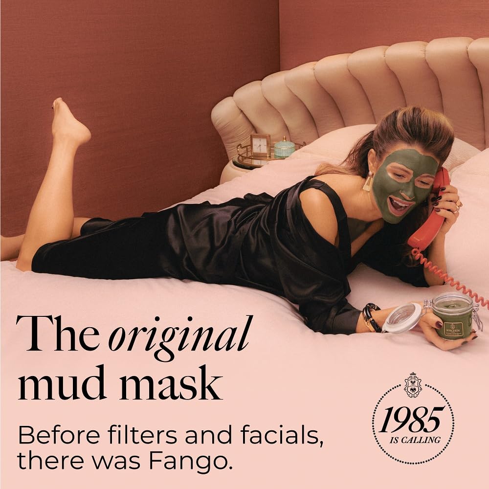 Borghese Advanced Fango Active Mud Mask for Face & Body – Detoxifying Bentonite Clay + Hyaluronic Acid, 2.7 oz Tube, For Normal to Oily Skin