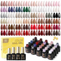 Born Pretty 52Pcs Fall Winter Gel Nail Polish Set – 48 Colors + 4 Base/Top Coats