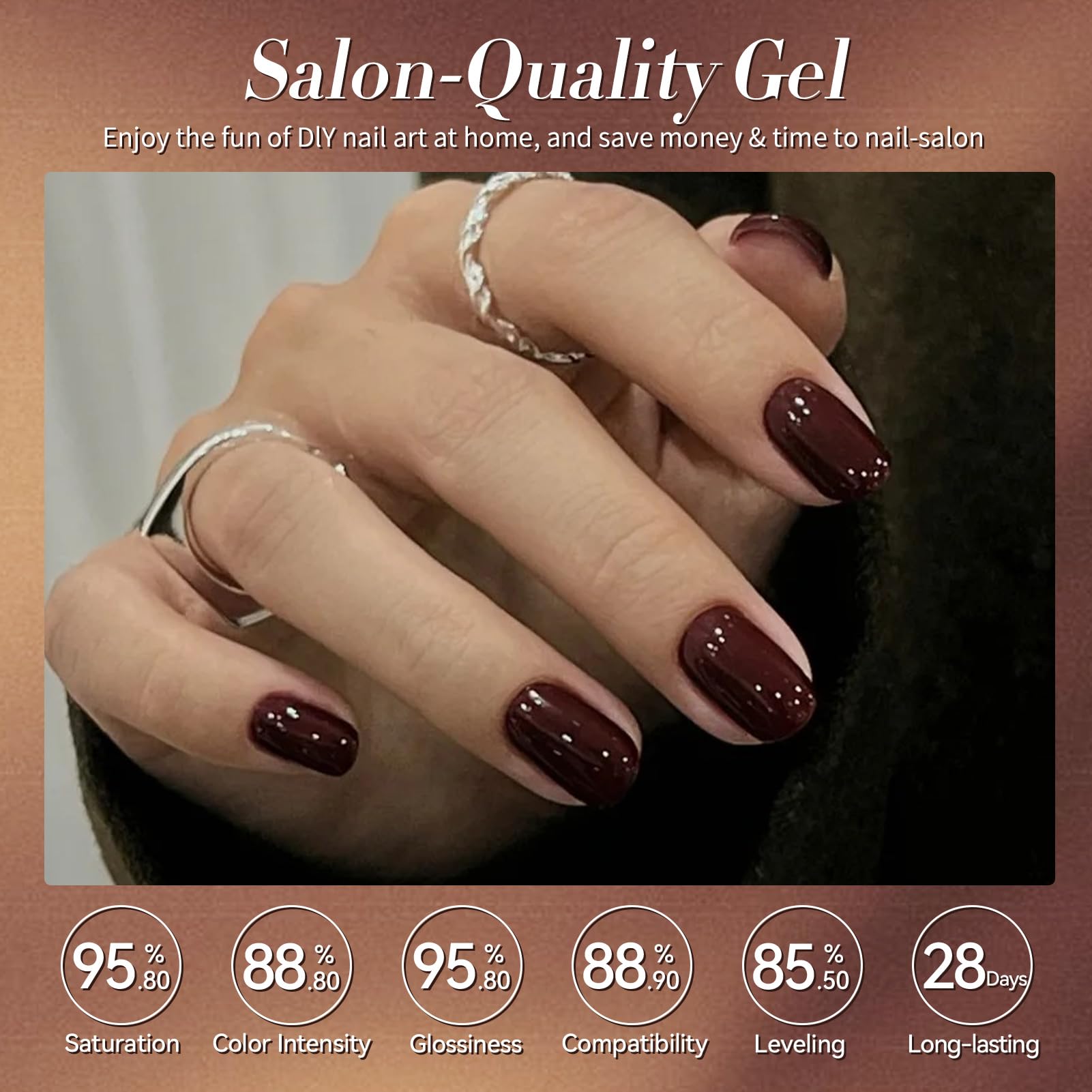 Born Pretty Fall Winter Gel Nail Polish Set – 6x 7ml Burgundy, Brown & Caramel Autumn Gel Kit