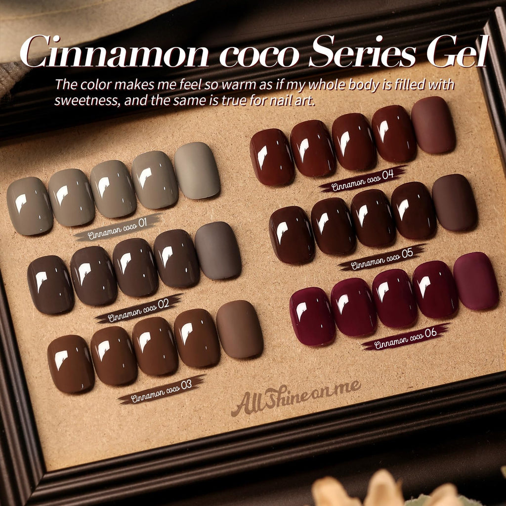 Born Pretty Fall Winter Gel Nail Polish Set – 6x 7ml Burgundy, Brown & Caramel Autumn Gel Kit