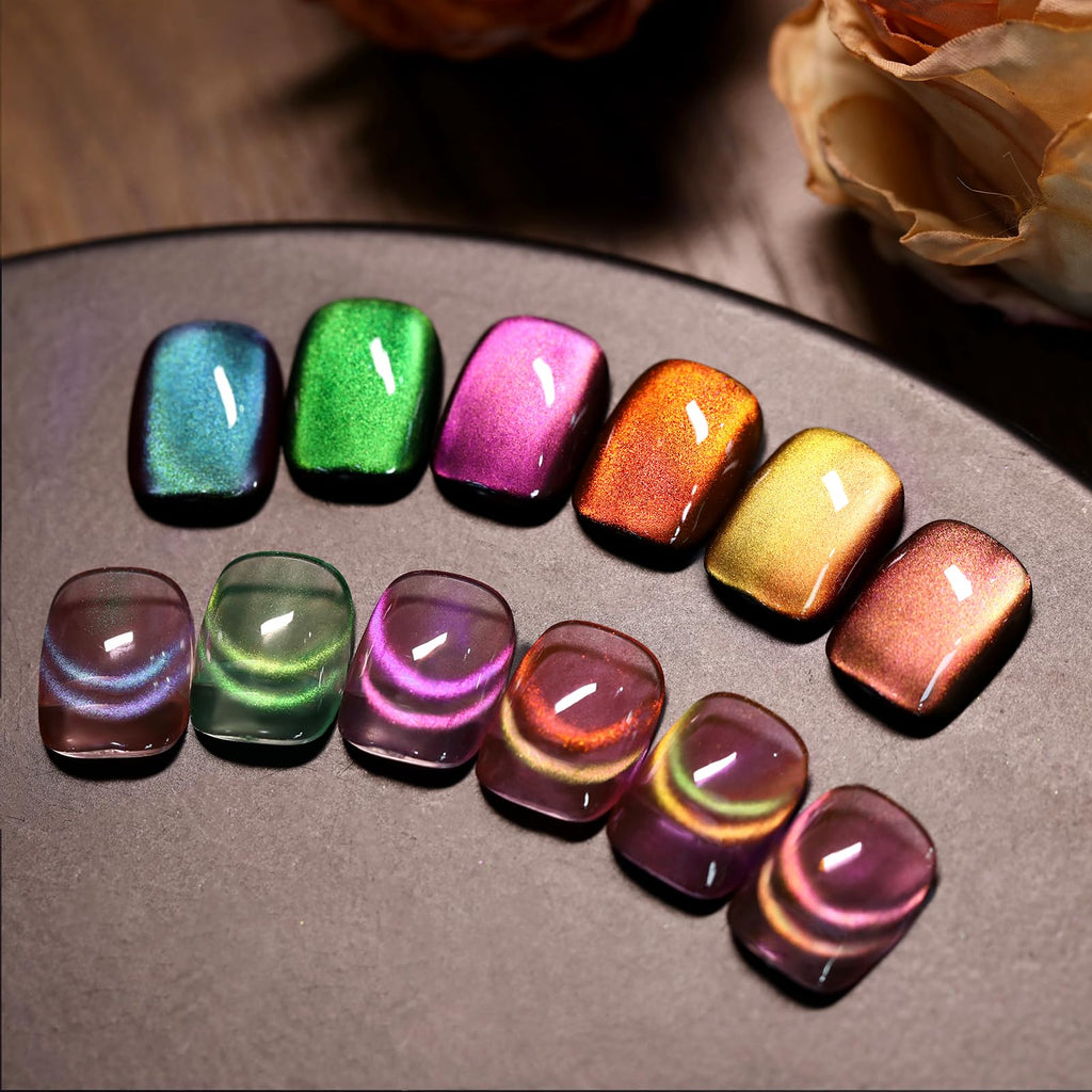 Born Pretty Cat Magnetic Eye Gel Polish Rainbow Aurora – Firefly Aurora Series (6PCS)