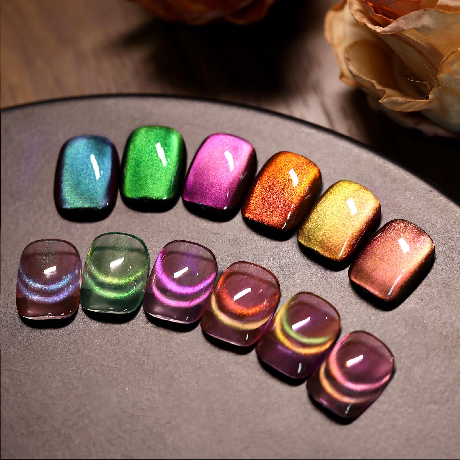 Born Pretty Cat Magnetic Eye Gel Polish Rainbow Aurora – Firefly Aurora Series (6PCS)