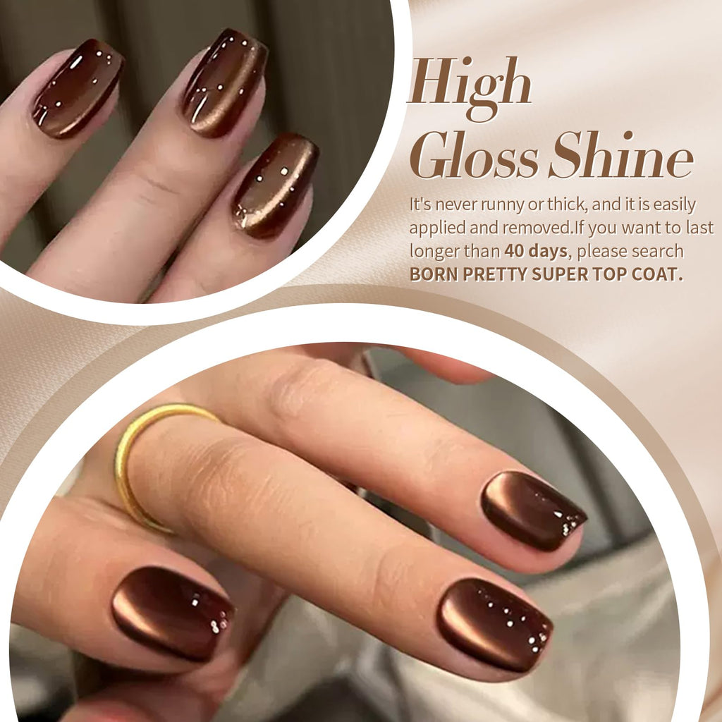 Born Pretty Cat Magnetic Eye Gel Nail Polish Set – 6x 7ml Retro Cat-Eye Magnetic Gel