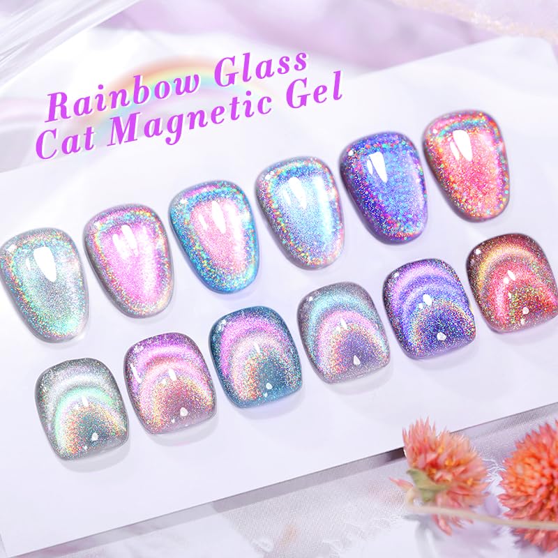 Born Pretty Magnetic Gel Nail Polish Gift Set - 6 Cat Magnetic Holographic Colors