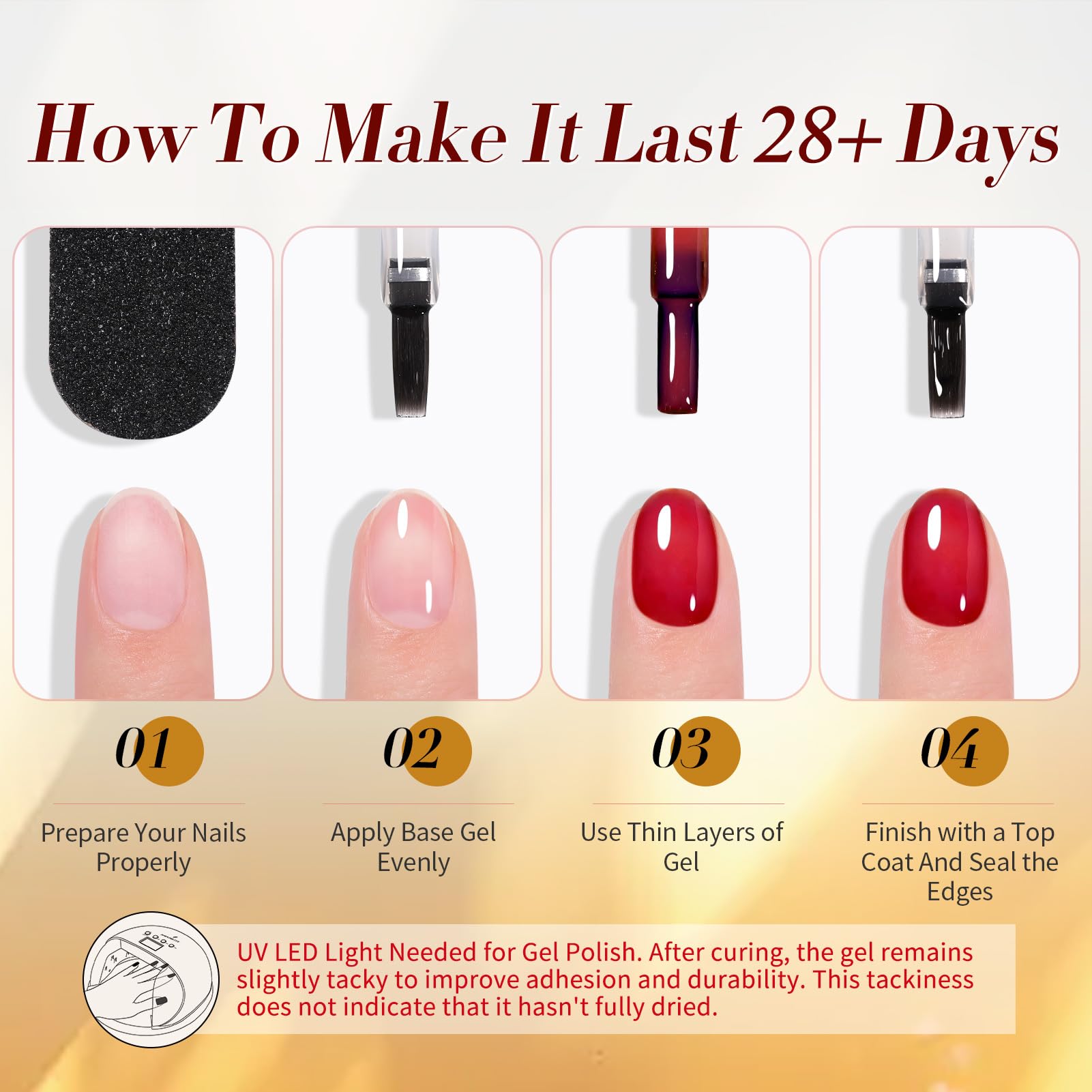 Born Pretty Jelly Gel Nail Polish Set – 6 Colors, Soak-Off, UV/LED Cure