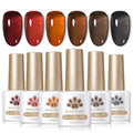 Born Pretty Jelly Gel Nail Polish 6-Piece Amber Crystal, Brown, Orange, Burgundy, Red, Black – Fall/Winter Kit