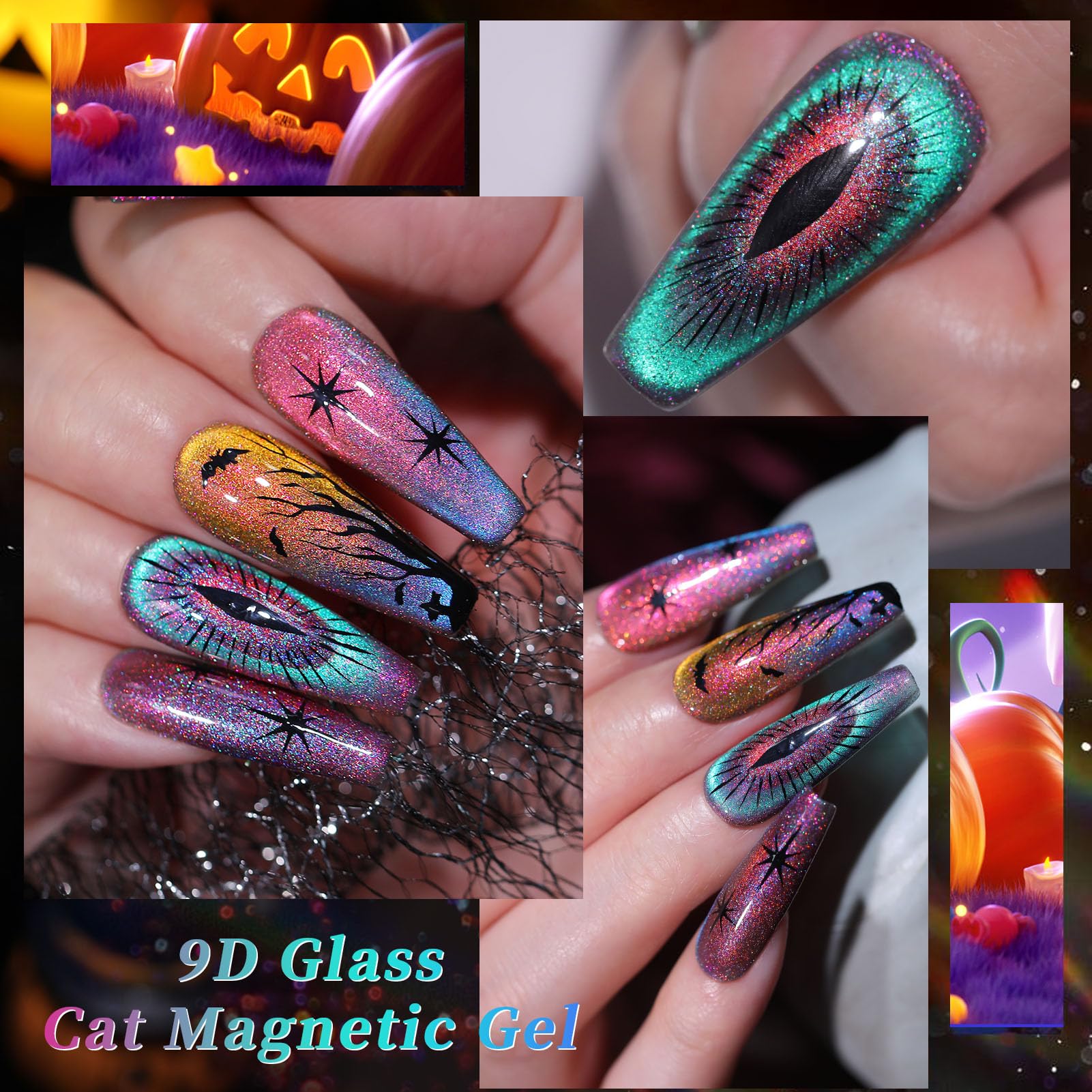 Born Pretty Cat Magnetic Gel Nail Polish Set 9D Chameleon Glitter – 6pcs