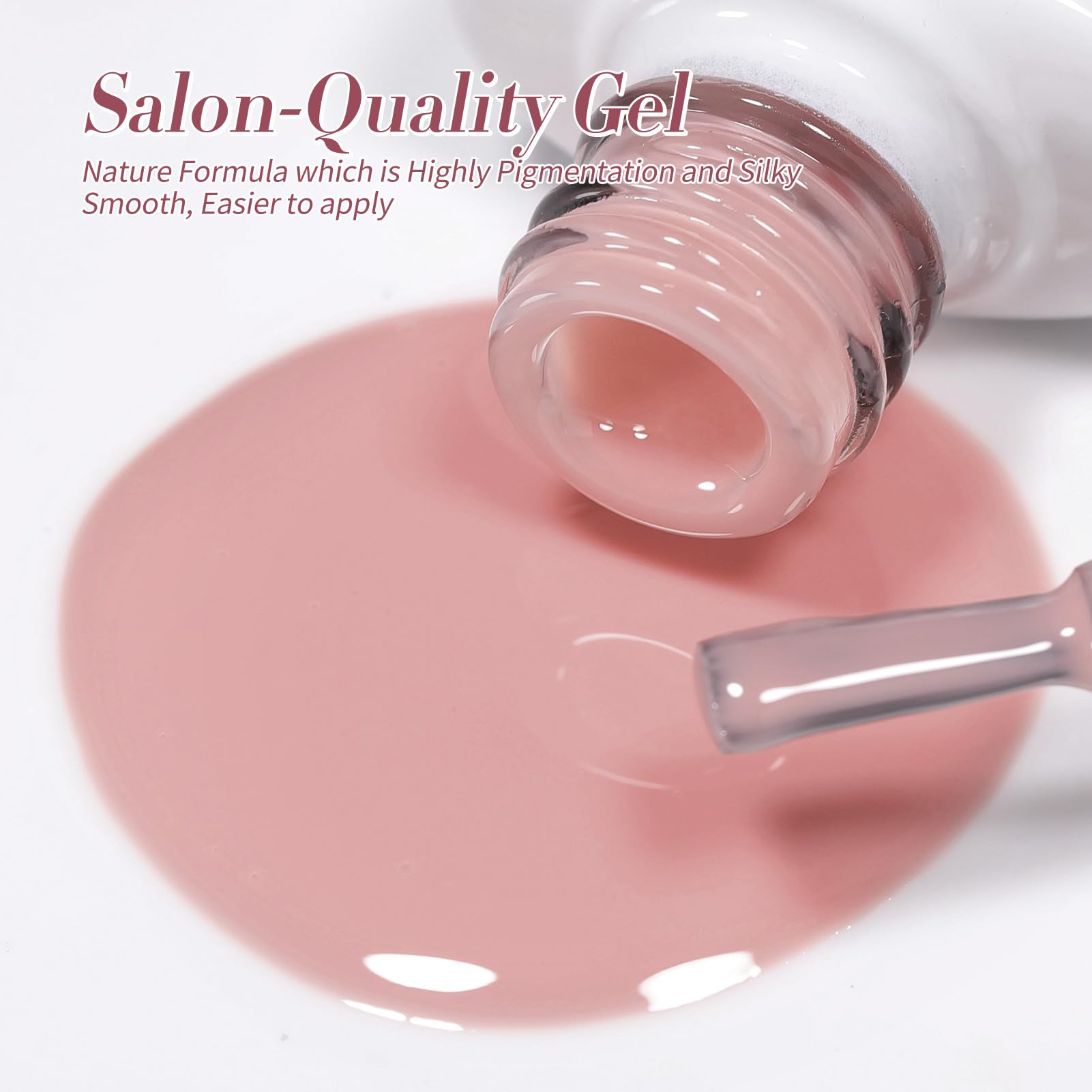 Born Pretty Milky White Jelly Pink Gel Nail Polish Kit – 6 Colors, Soak Off, UV Light Cure