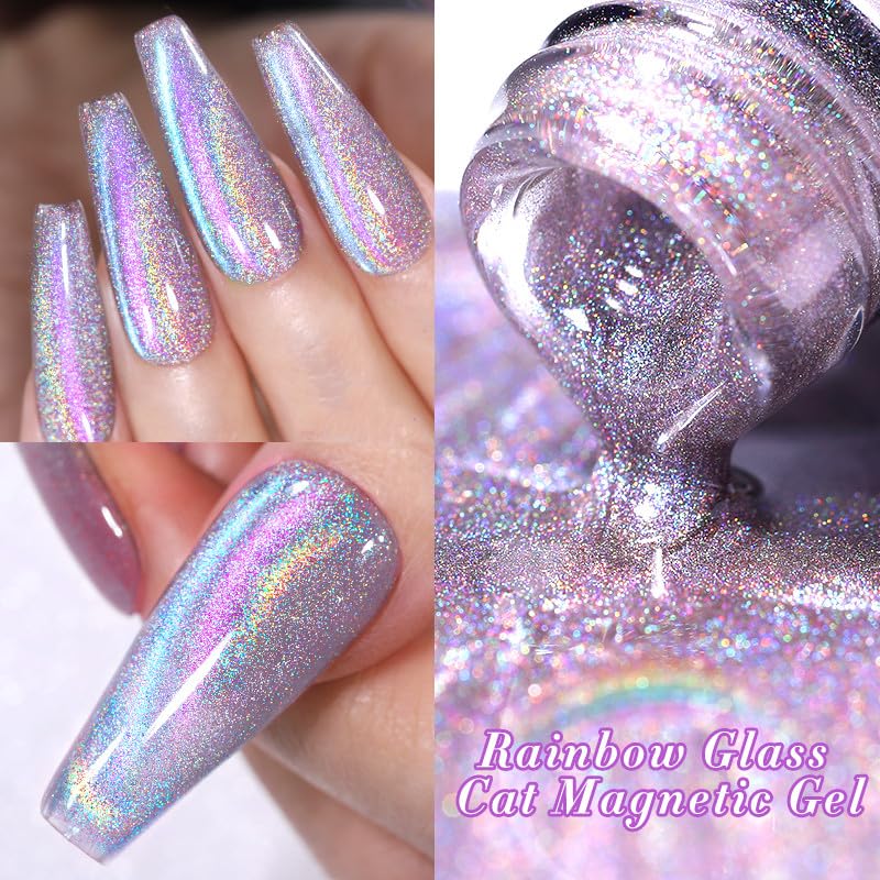 Born Pretty Magnetic Gel Nail Polish Gift Set - 6 Cat Magnetic Holographic Colors