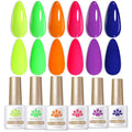 Born Pretty Neon Gel Nail Polish Set — 6 Luminous Neon Colors, 7ml