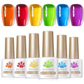 Born Pretty Neon Jelly Gel Nail Polish Kit — 6 Neon Colors for Salon or Home Manicures | UV/LED Cure