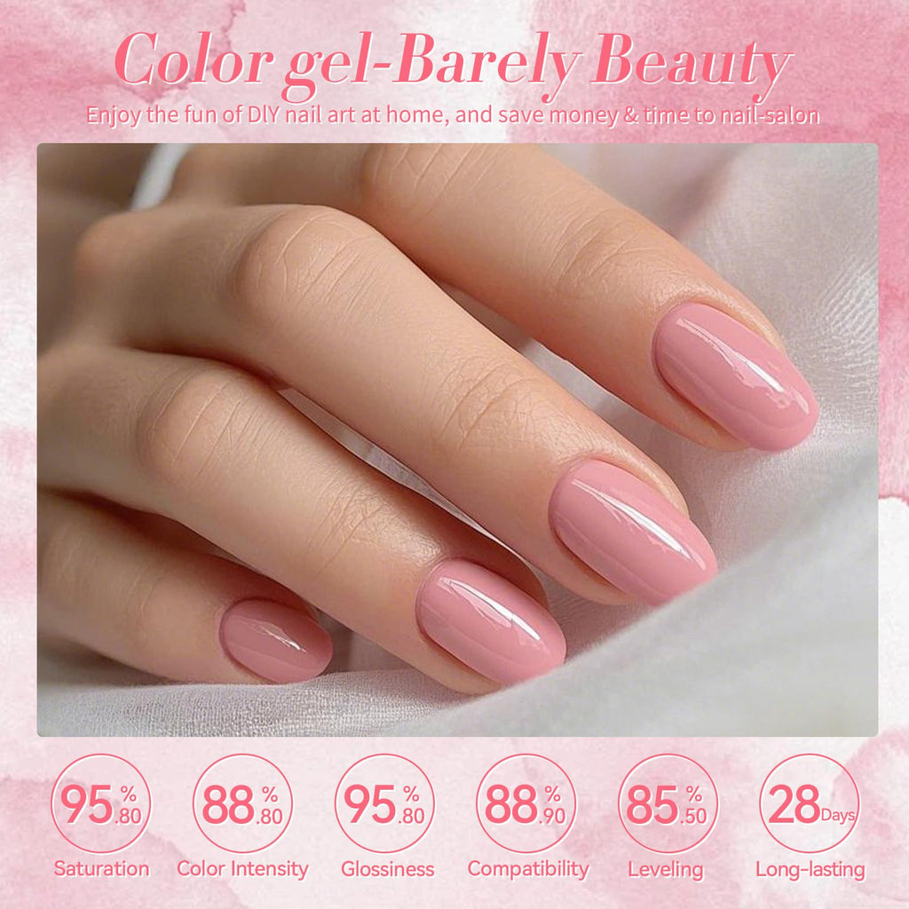 Born Pretty Nude Pink Gel Nail Polish – 6-Piece Neutral Pink Gel Set