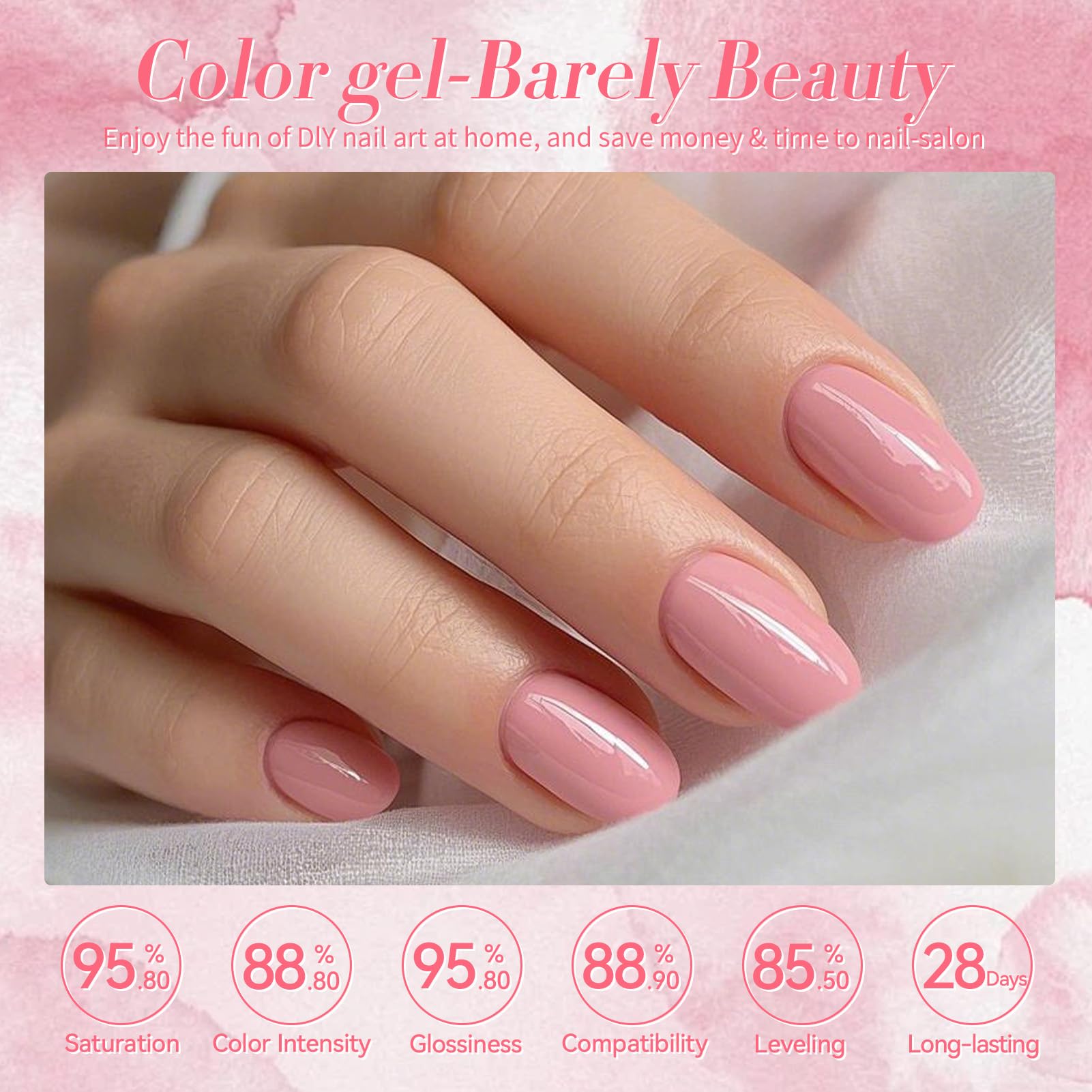 Born Pretty Nude Pink Gel Nail Polish – 6-Piece Neutral Pink Gel Set