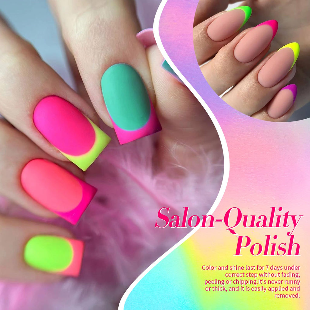 Born Pretty Neon Nail Polish Set - 15 Quick-Dry Neon Colors for DIY Nails
