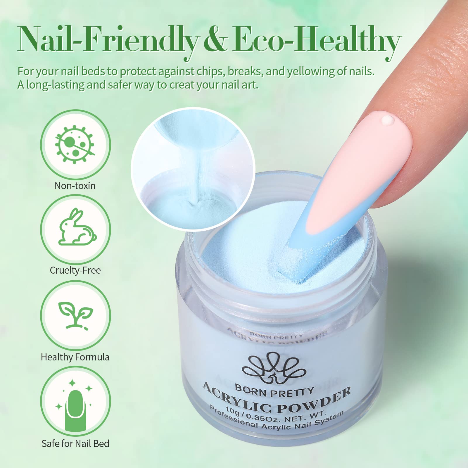 Born Pretty 36-Color Acrylic Powder Set – All-Season Nail Art Kit (No Lamp)