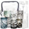 BORSALI Travel Pouches for Toiletries – Flat-Pack, TSA-Approved 18-Piece Set (Gray)