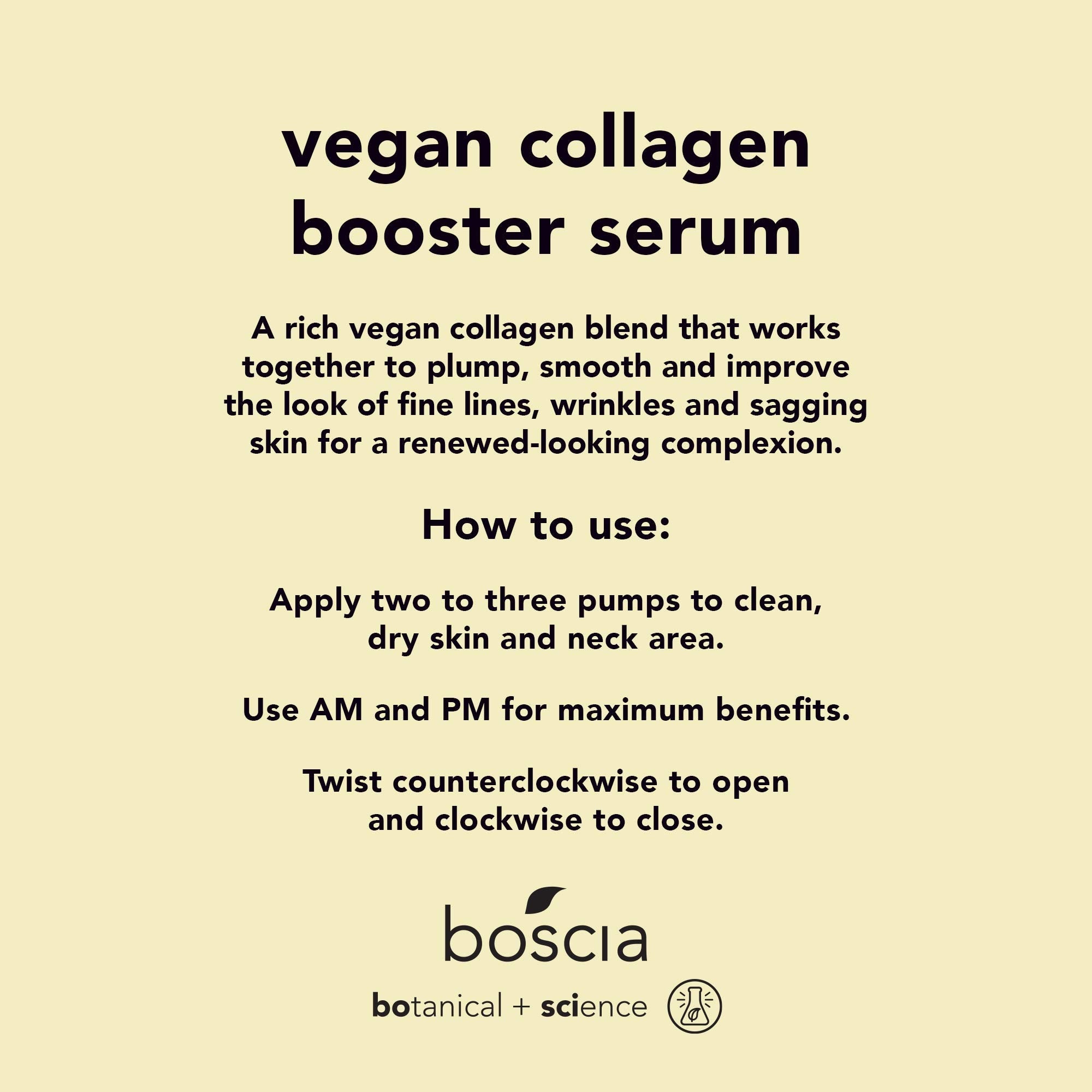 boscia Vegan Collagen Booster Serum — Clean, Cruelty-Free Anti-Aging for All Skin Types