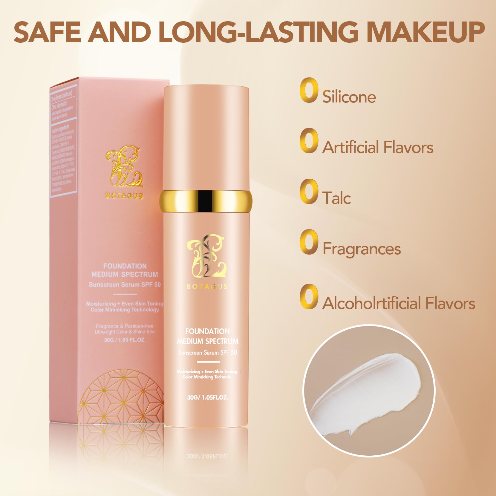 Botagus Match Cosmetics Foundation 4 in 1 – Medium Spectrum, SPF50+ (2 Pack)