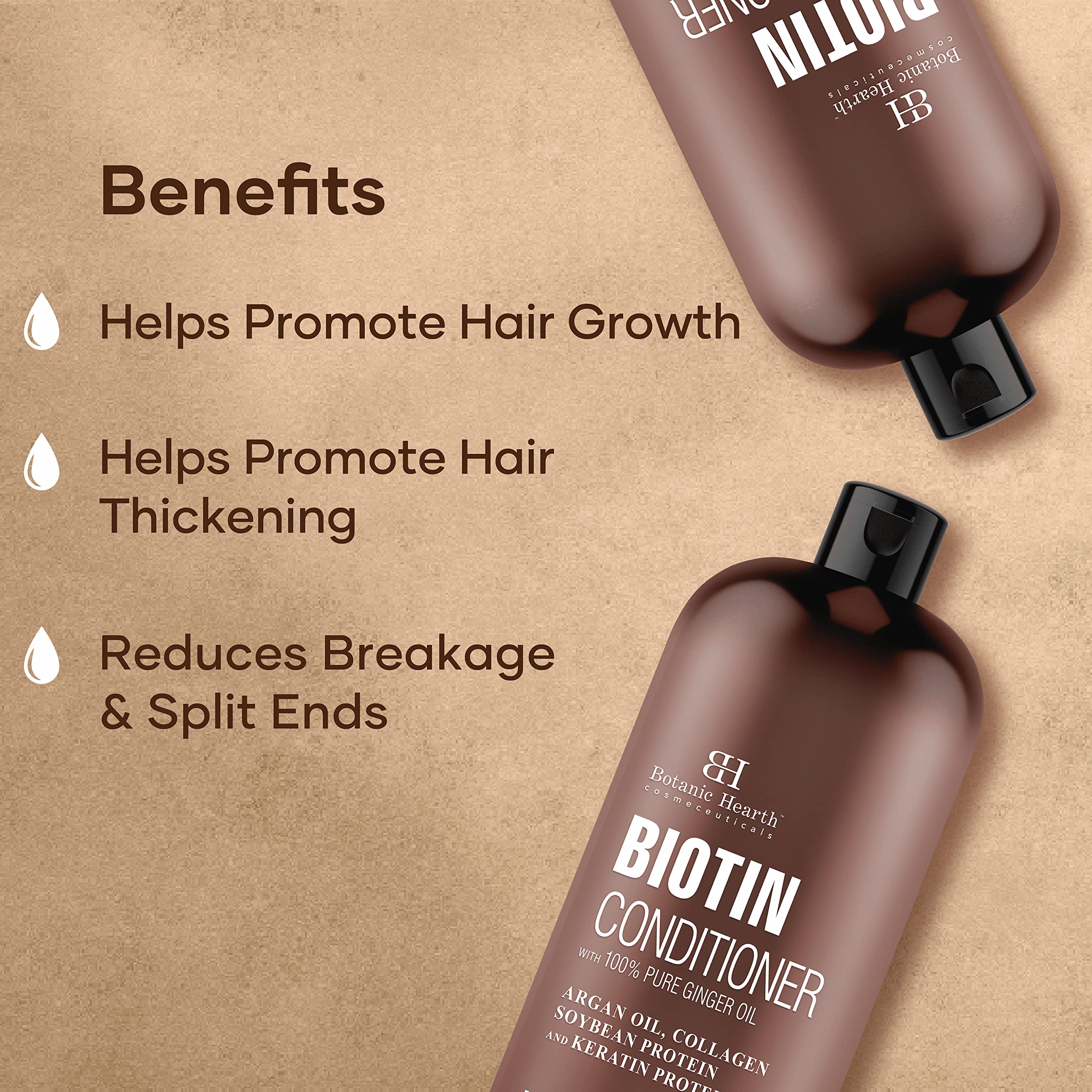 Botanic Hearth Biotin Conditioner With Ginger Oil & Keratin | Hair Growth Support | 16 Fl Oz | Sulfate & Paraben Free