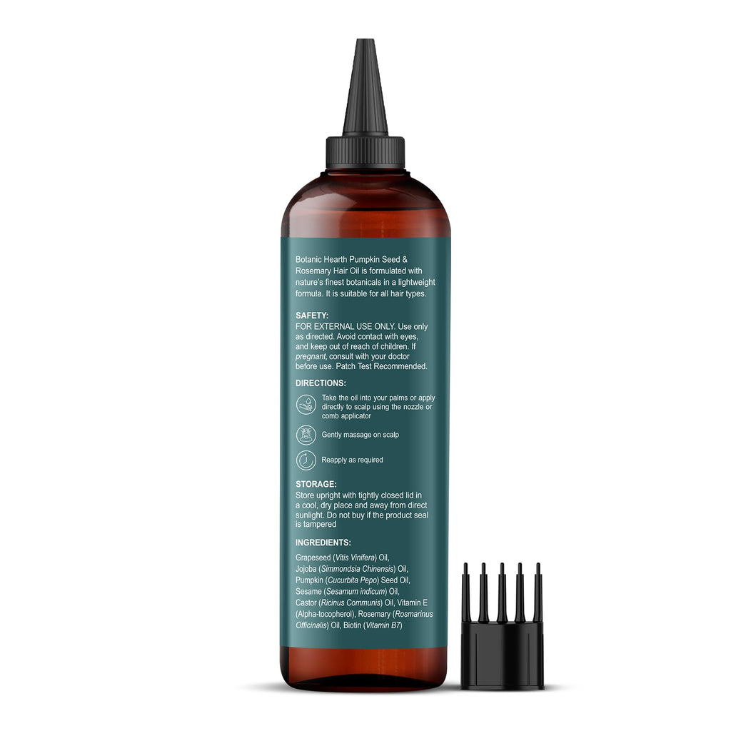 Botanic Hearth Hair Oil for Growth and Scalp Care | Rosemary and Pumpkin Seed, 6.7 fl oz
