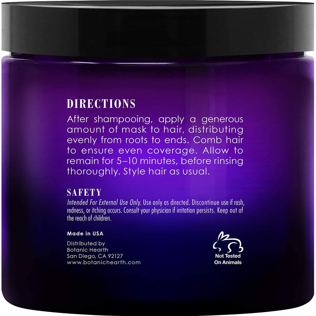Botanic Hearth Purple Hair Mask | Brass-Neutralizing Care for Blonde, Silver & Gray Hair | 8 Oz