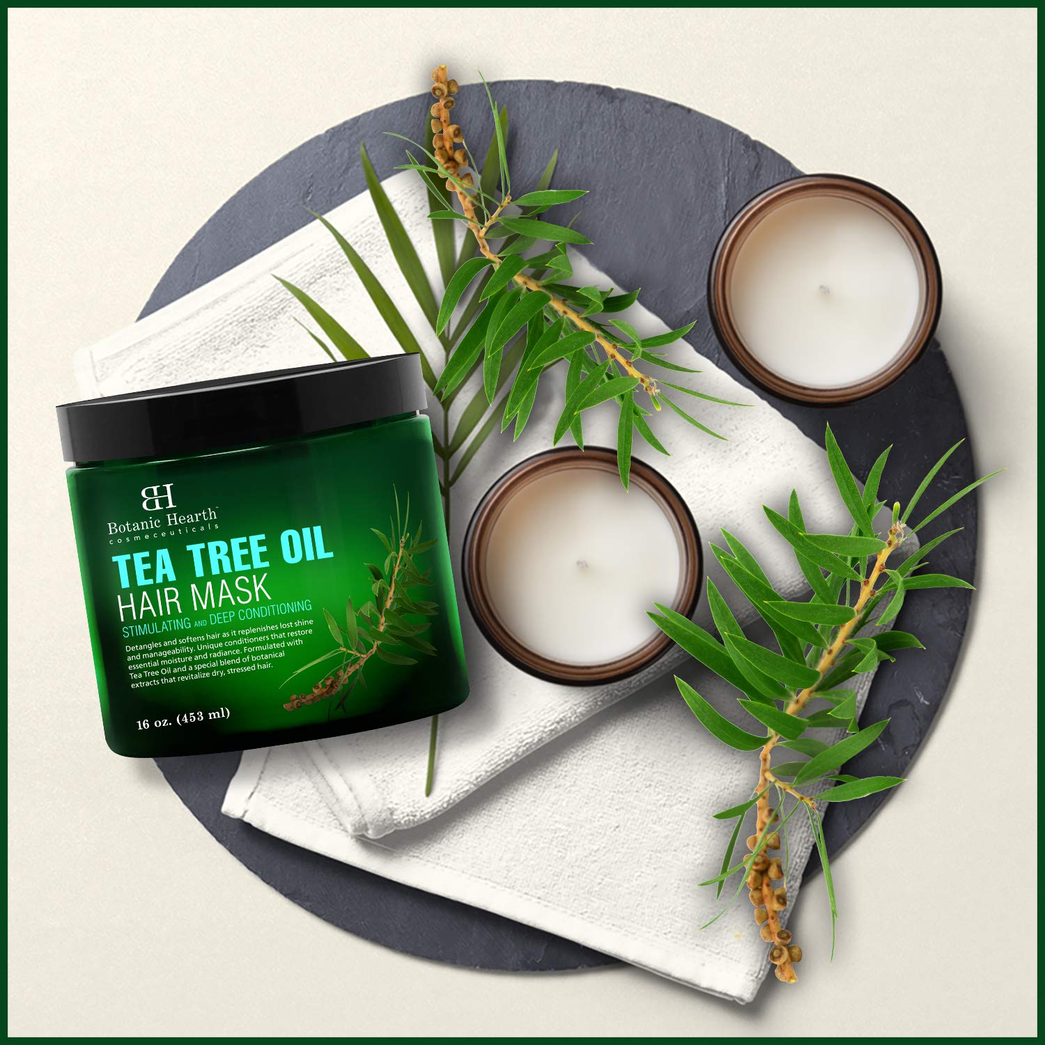 Botanic Hearth Tea Tree Hair Mask & Deep Conditioner | Moisturizes, Strengthens & Scalp Care | 16 Oz