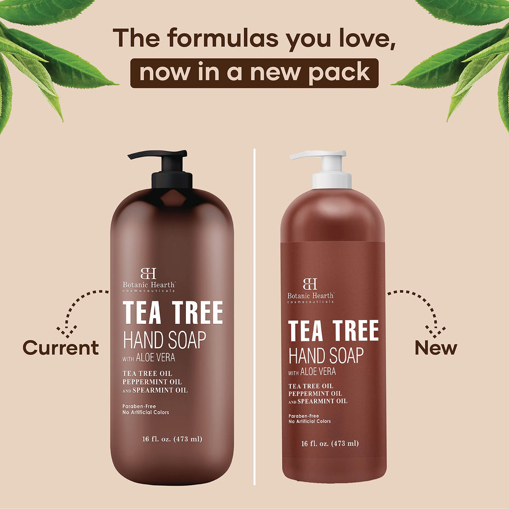Botanic Hearth Tea Tree Liquid Hand Soap | Sulfate-Free Formula | Aloe Vera & Tea Tree Oil | 16 Fl Oz