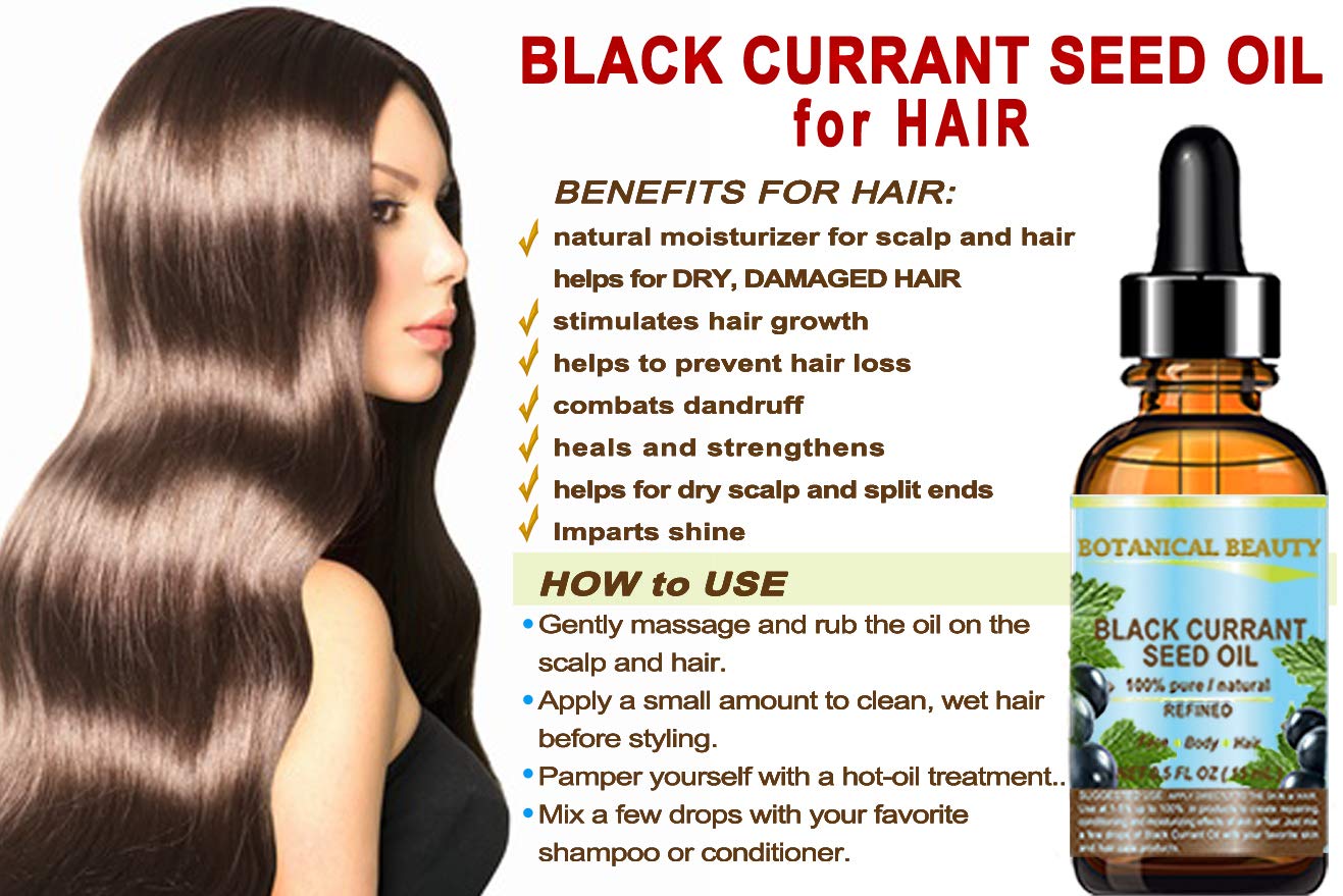 Botanical Beauty Black Currant Seed Oil — 100% Pure Cold-Pressed Carrier Oil for Skin, Hair, Lip & Nails (4 Oz)