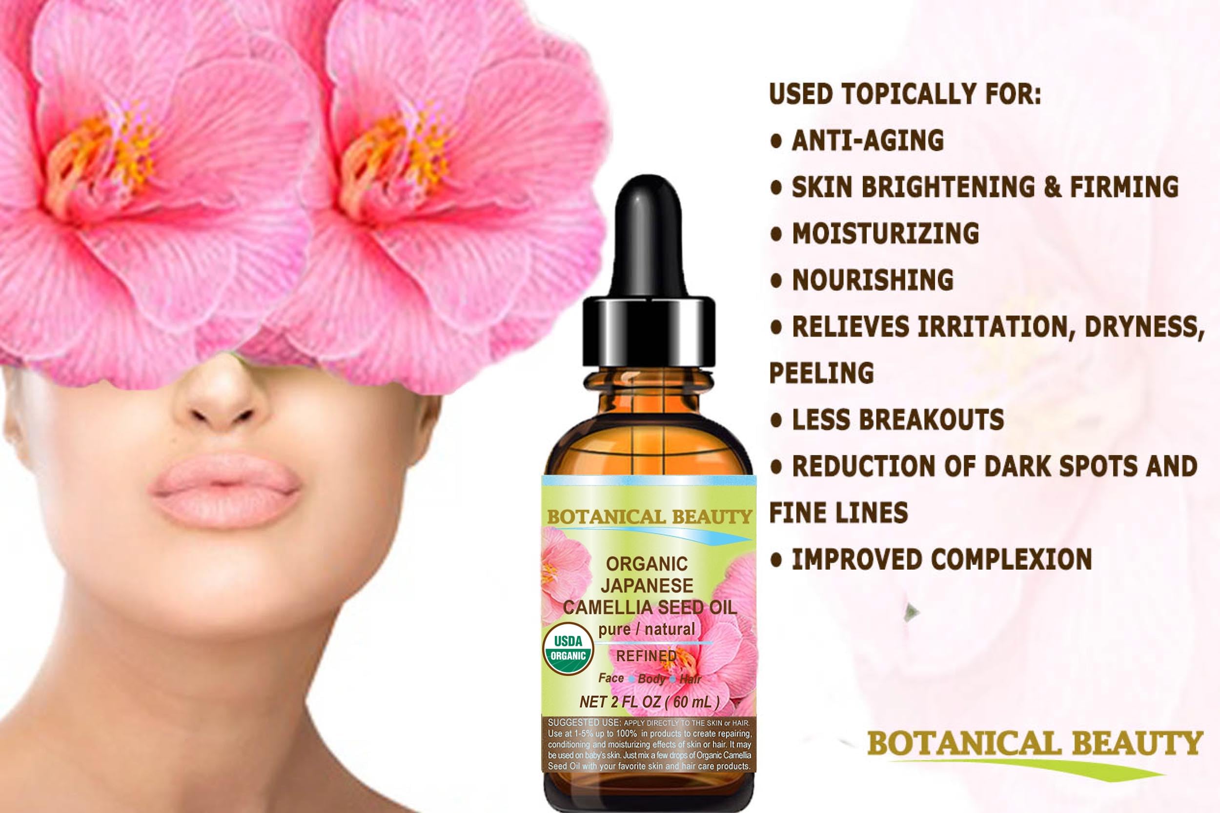 Botanical Beauty Japanese Organic Camellia Seed Oil – 100% Pure, 15 ml