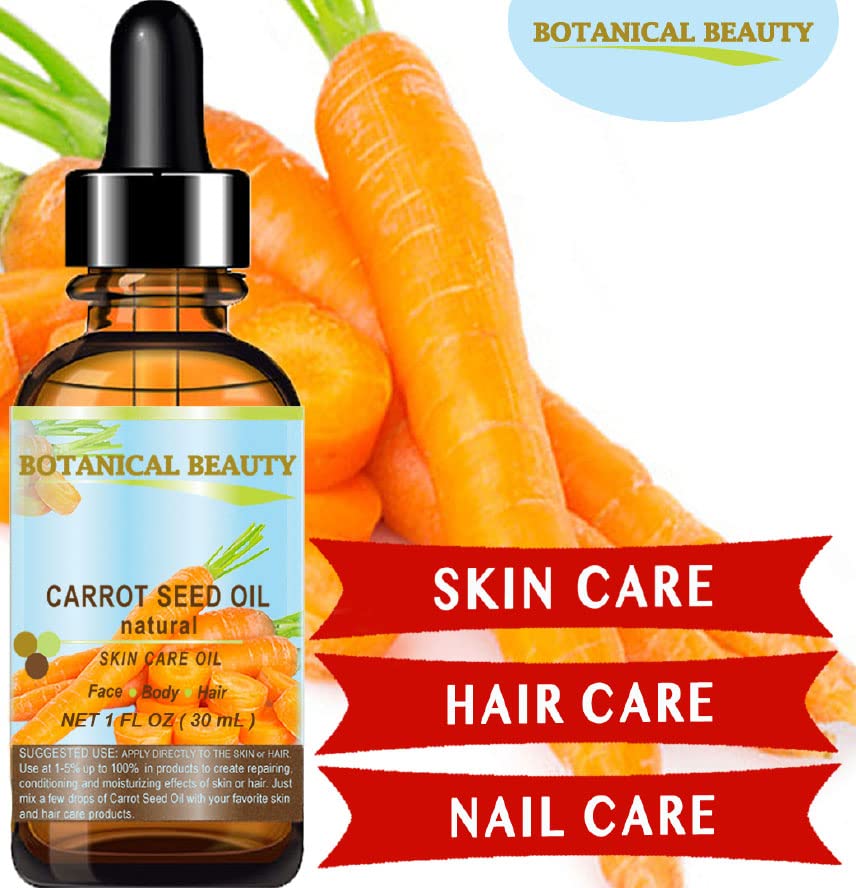 Botanical Beauty Carrot Seed Oil – 100% Natural Cold-Pressed Carrier Oil, 4 Fl Oz
