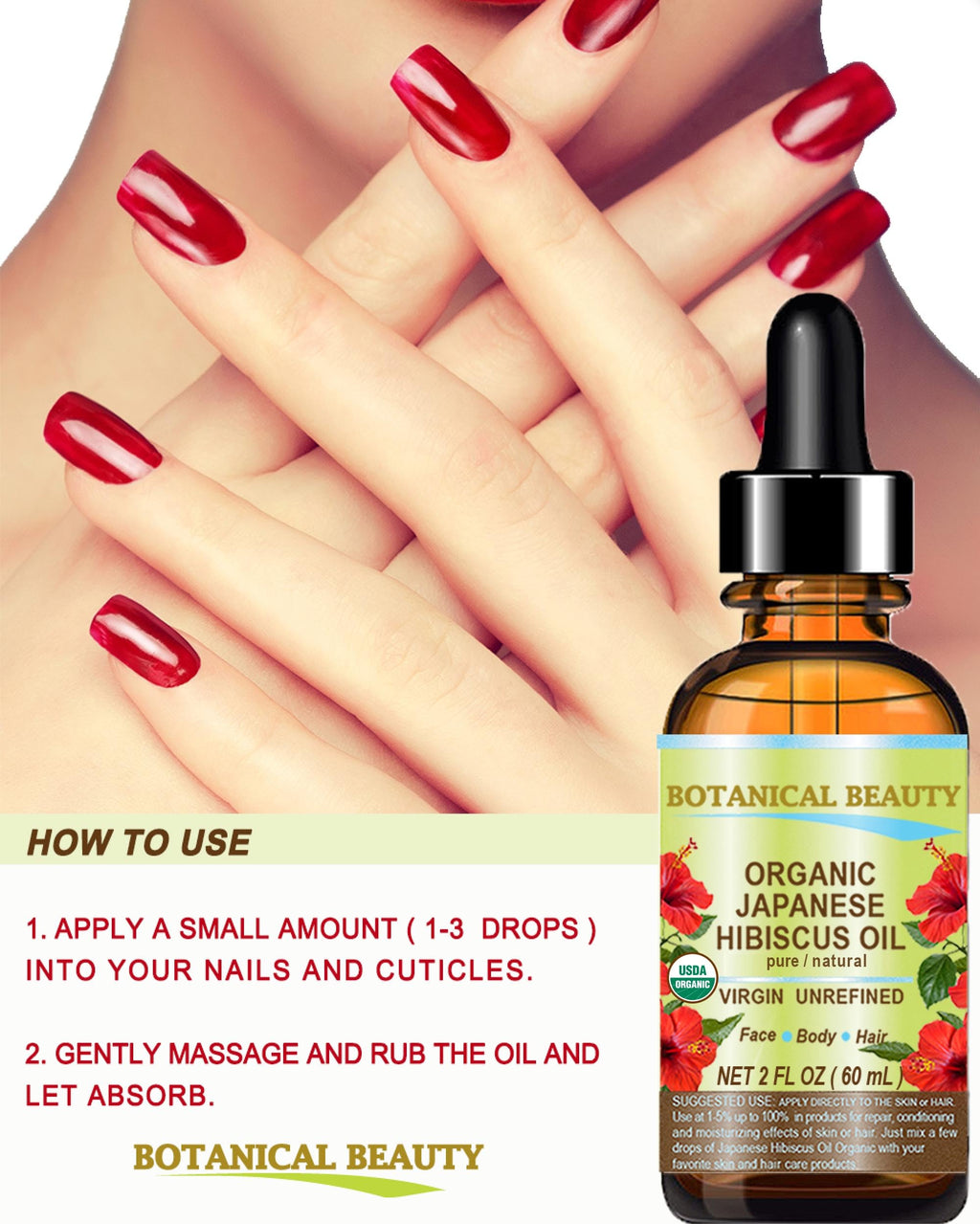 Botanical Beauty Organic Hibiscus Oil (Hibiscus Sabdariffa) 4oz — Cold-Pressed Virgin