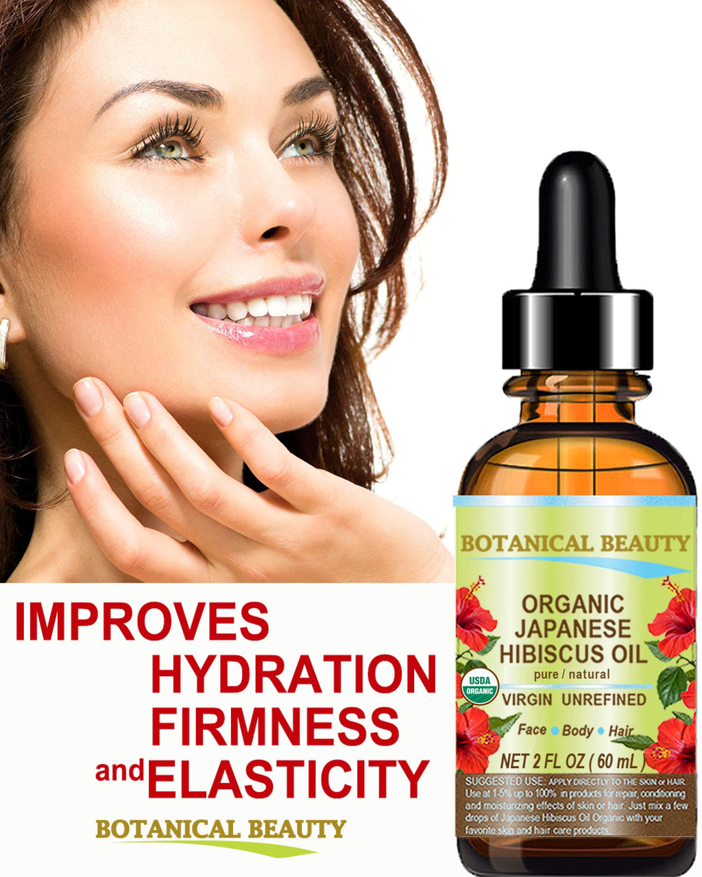 Botanical Beauty Organic Hibiscus Oil (Hibiscus Sabdariffa) 4oz — Cold-Pressed Virgin