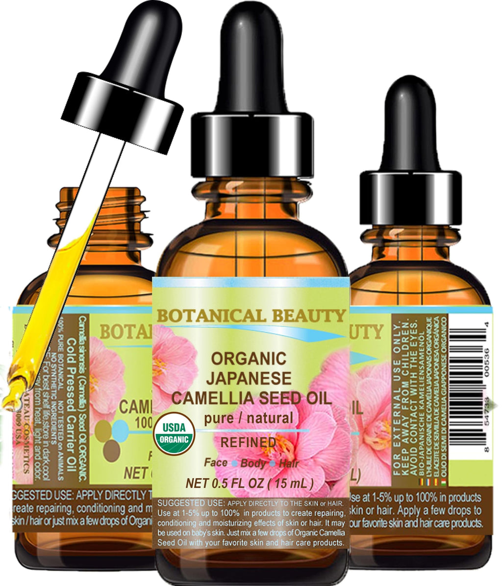 Botanical Beauty Japanese Organic Camellia Seed Oil – 100% Pure, 15 ml