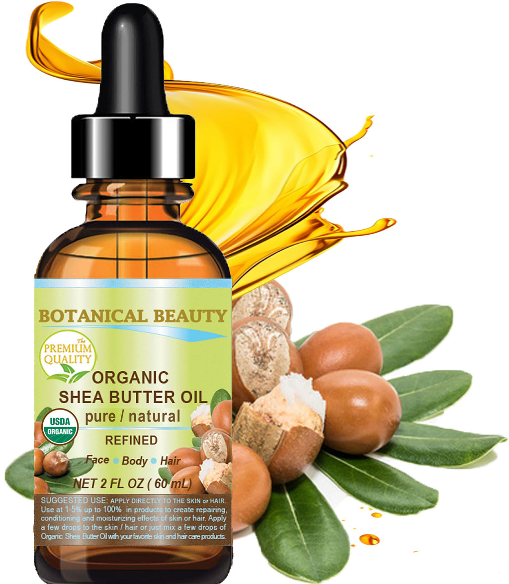 Botanical Beauty Organic Shea Butter Oil – 100% Pure, Cold-Pressed Carrier Oil (2 oz)