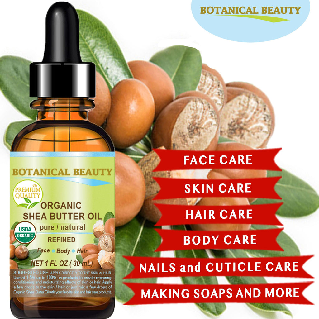 Botanical Beauty Organic Shea Butter Oil – 100% Pure, Cold-Pressed Carrier Oil (2 oz)