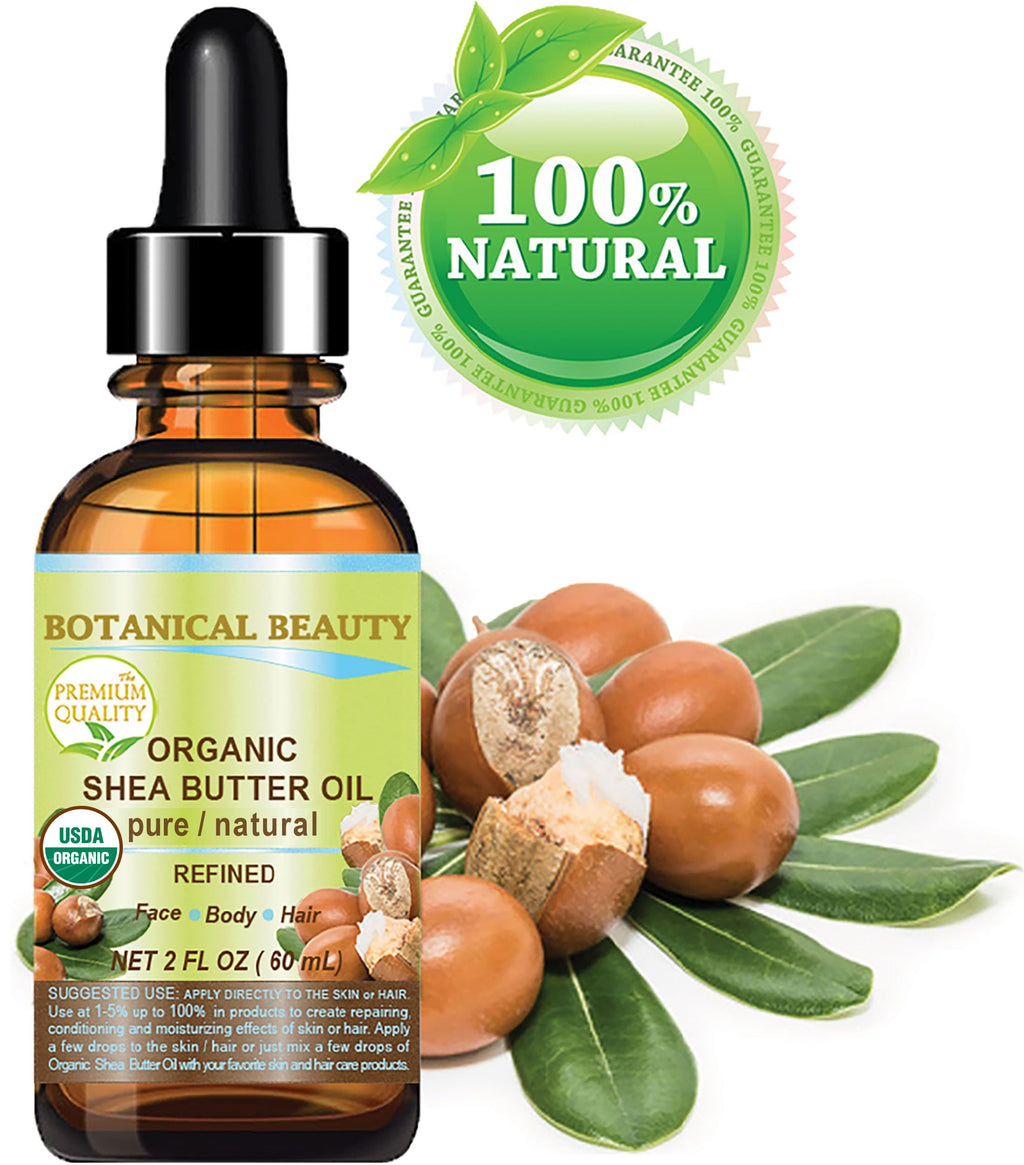 Botanical Beauty Organic Shea Butter Oil – 100% Pure, Cold-Pressed Carrier Oil (2 oz)