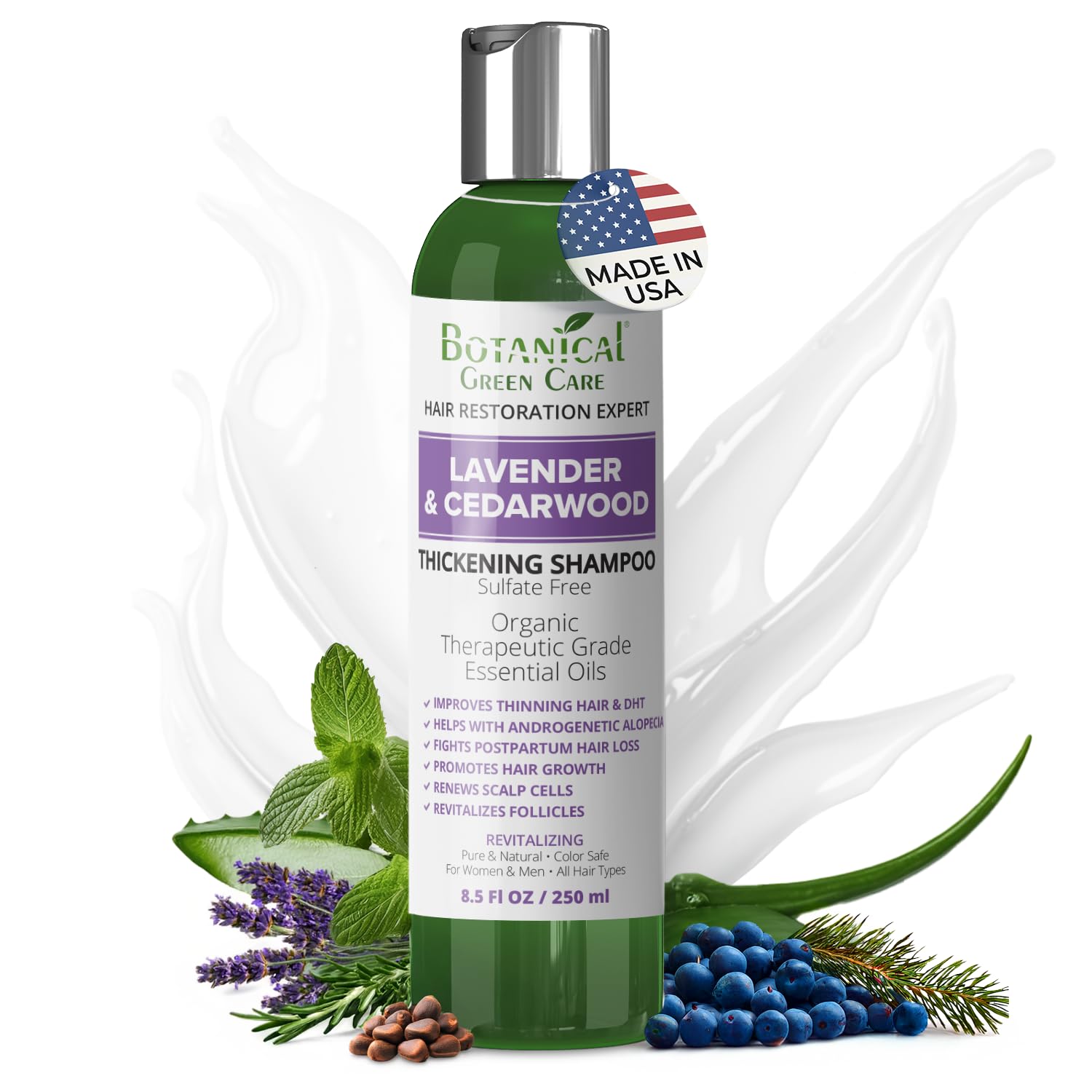Lavender & Cedarwood Thickening Shampoo for Thinning Hair | Botanical Green Care