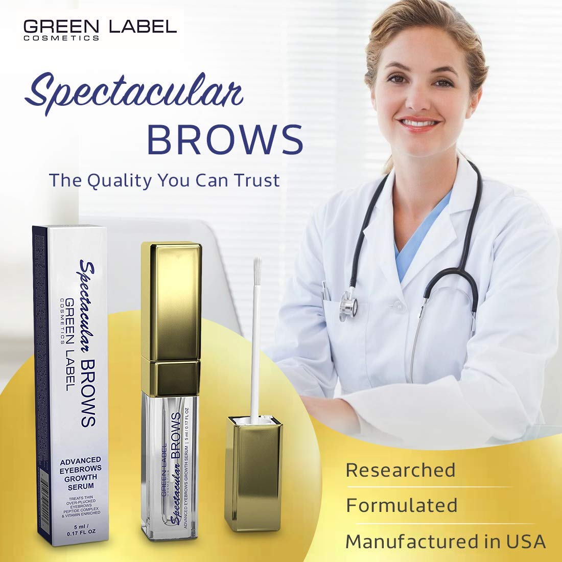 Spectacular BROWS Brow Growth Serum by Botanical Green Care — Natural Biotin & Peptide Formula