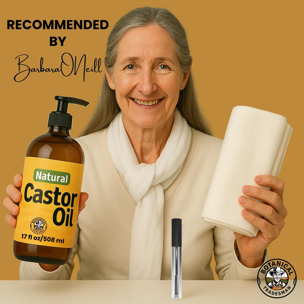 Botanical Tradesman Organic Castor Oil Kit – 17 oz Glass Bottle, Cold-Pressed, Hexane-Free