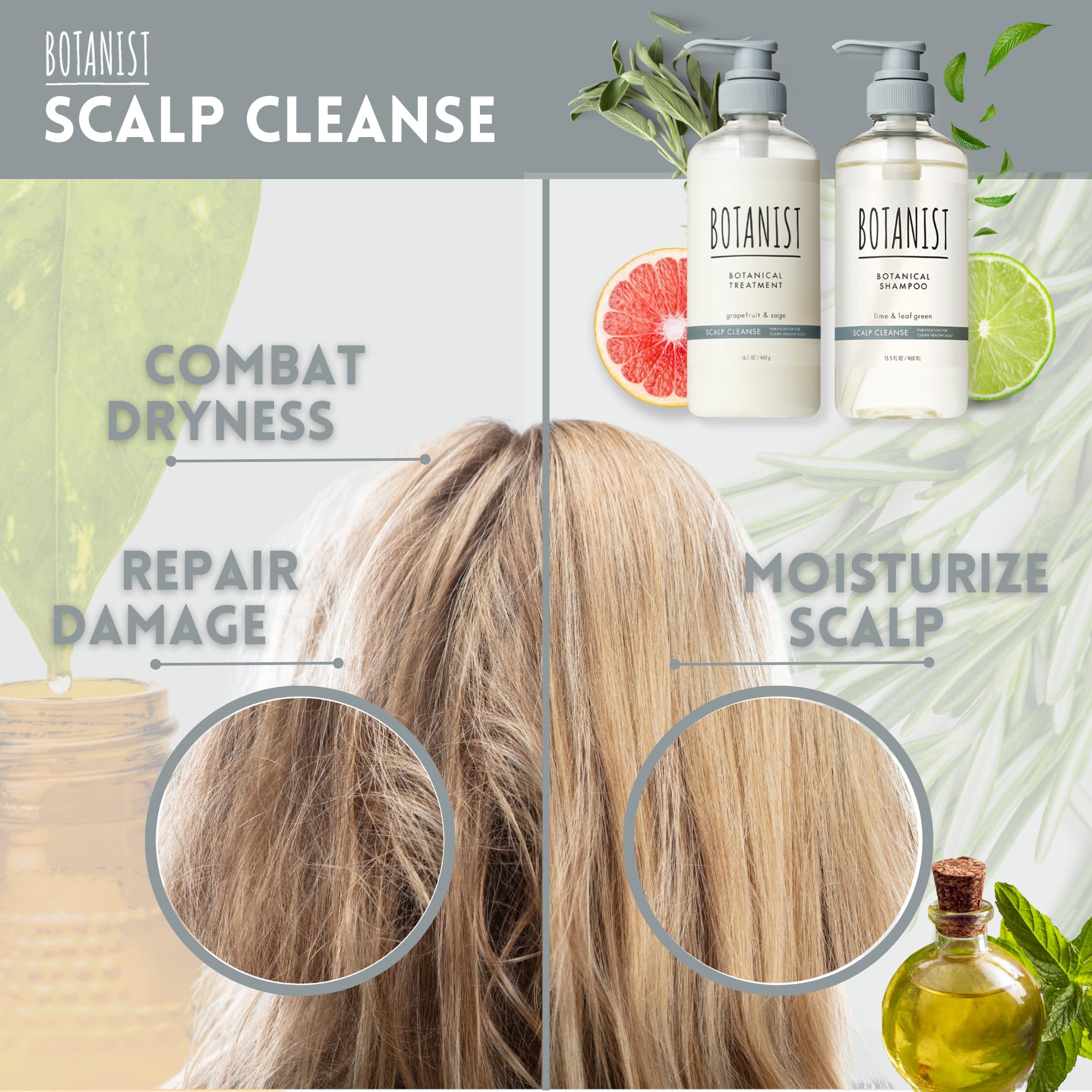 Botanist Dry Scalp Shampoo & Conditioner — Sulfate & Paraben Free, Keratin & Jojoba, 31.7 oz