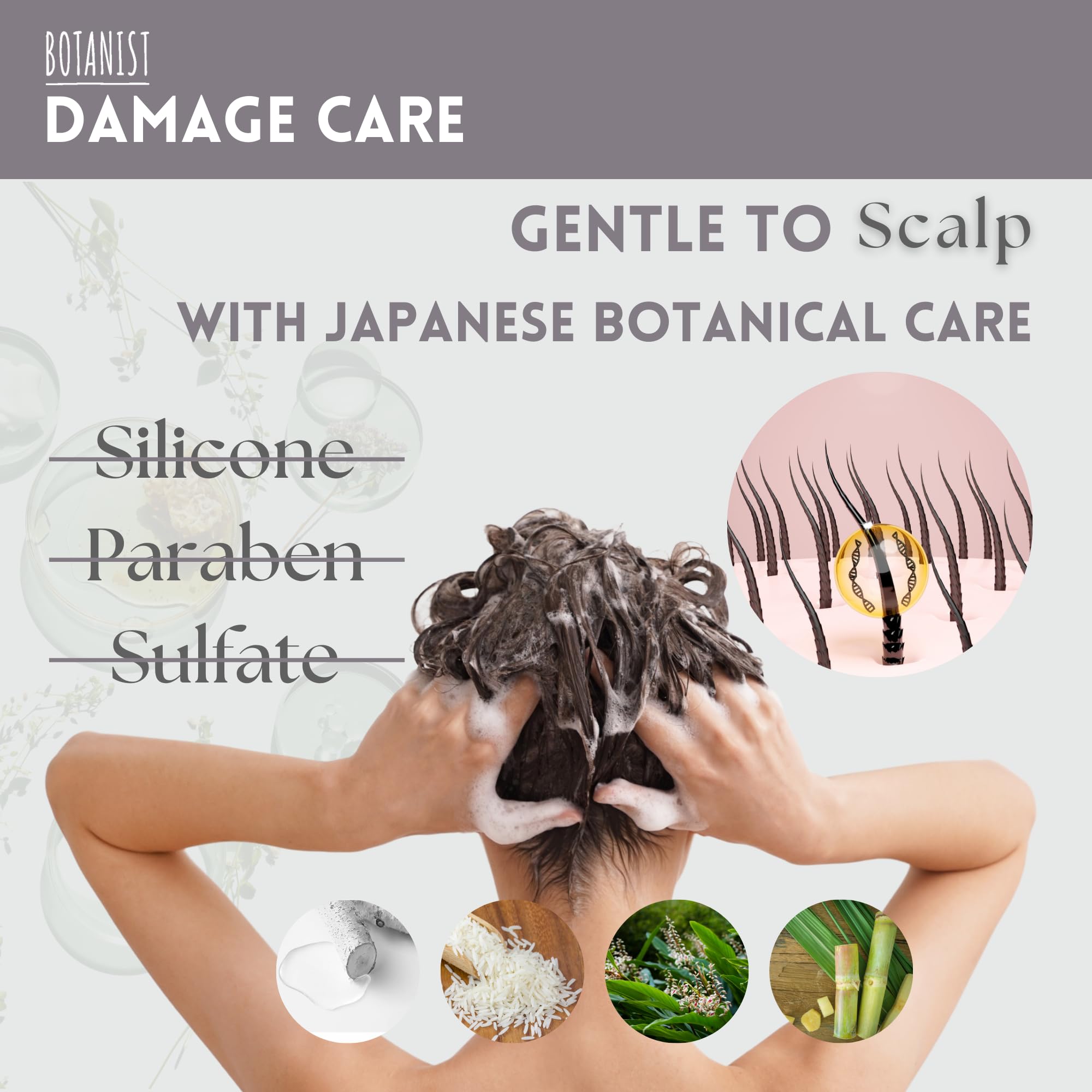 Botanist Natural Shampoo & Conditioner Set – Keratin, Collagen, Jojoba & Argan Oil | Silicone & Sulfate Free 31.7 Fl Oz | Damage Care