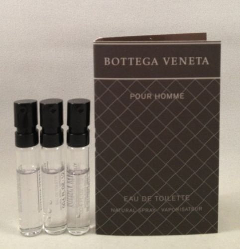 3 x Bottega Veneta Pour Homme EDT Travel-Sized Sample Vials – 0.04 Oz / 1.2 ml Each