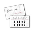 Boutique Marketing LLC Press-On Nail Loyalty Cards – 50 Pack | 2x3.5-inch Front/Back Marble Black Design