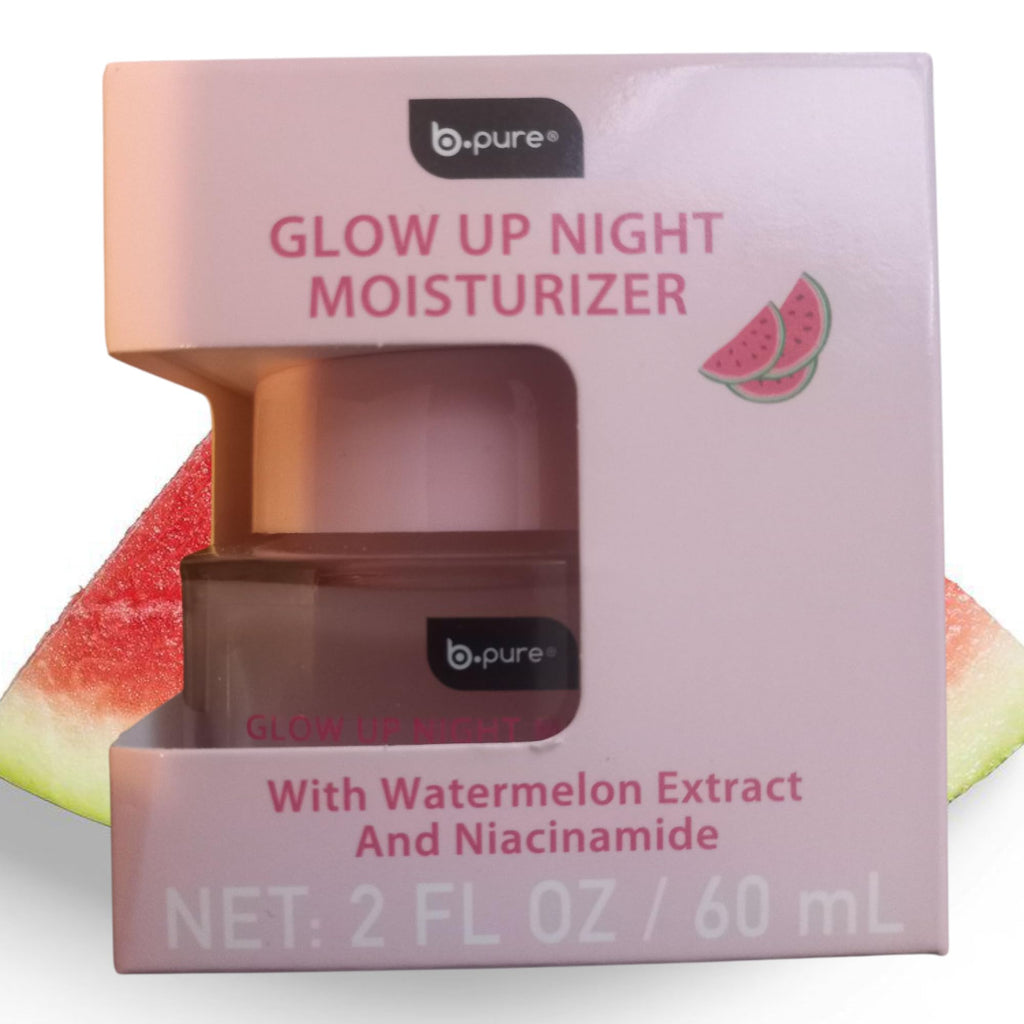 B.pure Glow Up Night Moisturizer with Watermelon Extract and Niacinamide – 2 fl oz