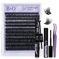 B&Qaugen Wispy Flora Feath5D Lash Clusters Kit – Lightweight 8-18mm C-Curl Lashes + Glue & Tools