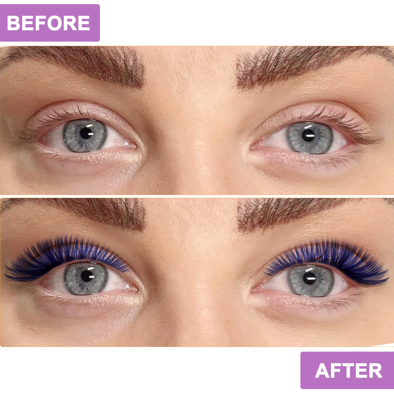 B&Qaugen Colored DIY Lash Clusters – 280 Clusters, 40D-D-15mm, 7 Color Mix