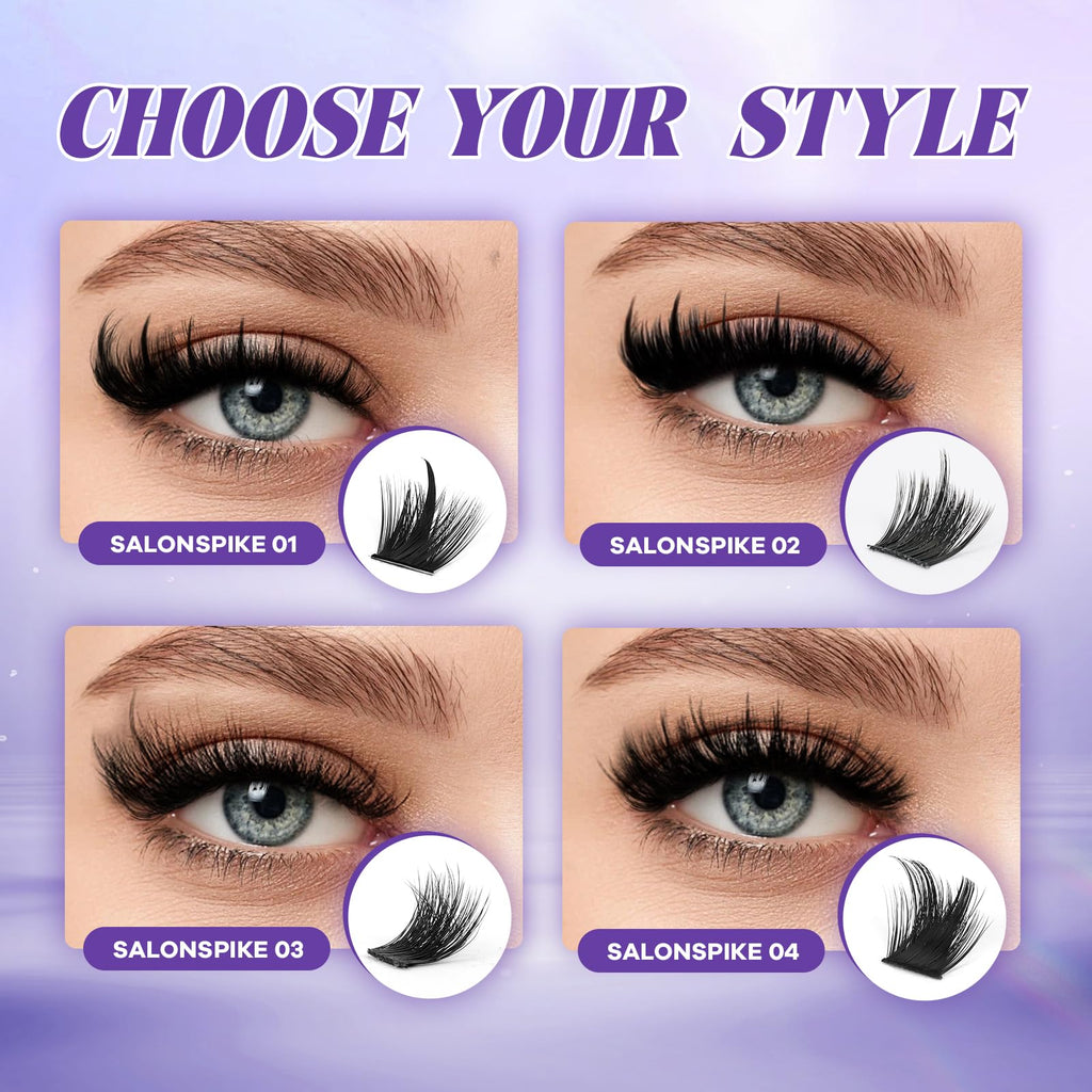 B&Qaugen Manga Lash Clusters Kit with Spikes 10-18mm – 120pcs DIY Salon-Quality Volume