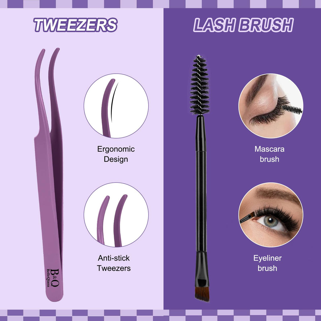 B&Qaugen Manga Lash Clusters Kit with Spikes 10-18mm – 120pcs DIY Salon-Quality Volume