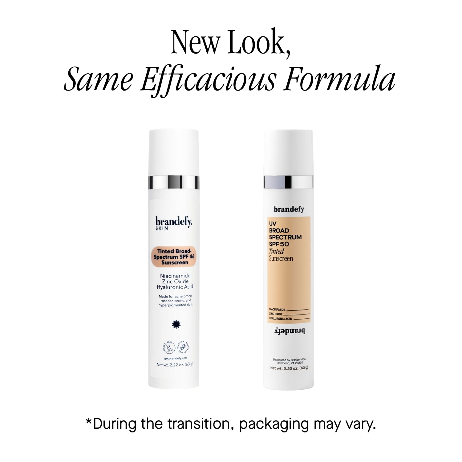 Brandefy UV Tinted SPF 50: Hydrating Mineral Sunscreen with Niacinamide | Made in USA
